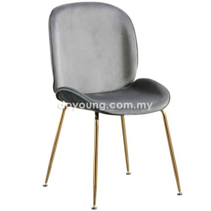 BEETLE Gold V (Velvet - Grey) Side Chair (replica)