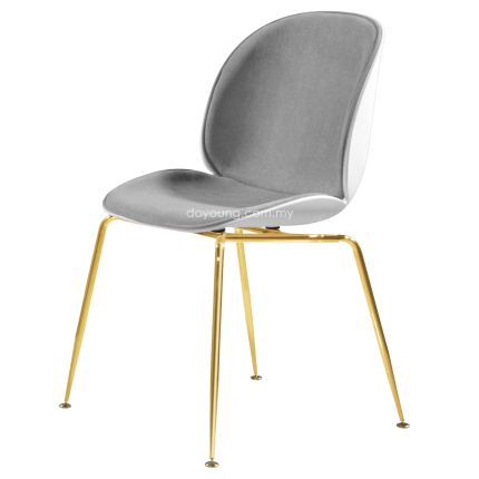 BEETLE Gold (PP+Fabric - Grey+White) Side Chair (replica)