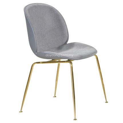 BEETLE (Gold,Grey) Side Chair (Upholstered Seat replica)