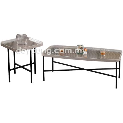 BENTON (120cm, ▢48H55cm Set-of-2 Fluted Glass) Coffee Tables (EXPIRING)