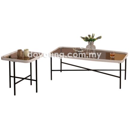 BENTON (120cm, ▢48H55cm Set-of-2 Black) Coffee Tables