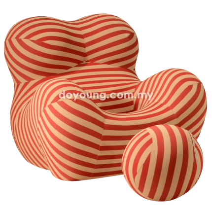 BLOBB (96H88cm Fabric - Red) Easy Chair with Ottoman Ball