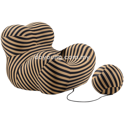 BLOBB (96H88cm Fabric - Brown) Easy Chair with Ottoman Ball