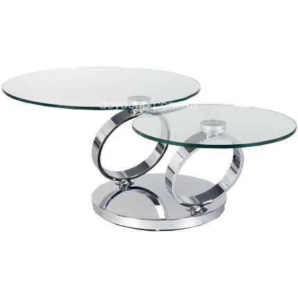 CADBY (Ø80,55cm Glass) Revolving Coffee Table