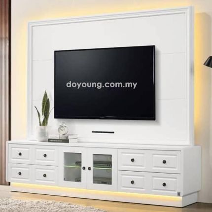 BOGDAN (213x42H217cm White) Freestanding TV Cabinet Set