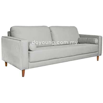 BOVINE (210cm EASYCLEAN - Grey) Sofa with 2 Bolster Pillows (READY STOCK OFFER)