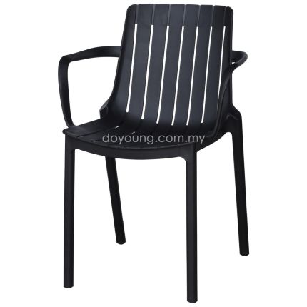 SHAYNE (Polypropylene - Black) Stackable Armchair