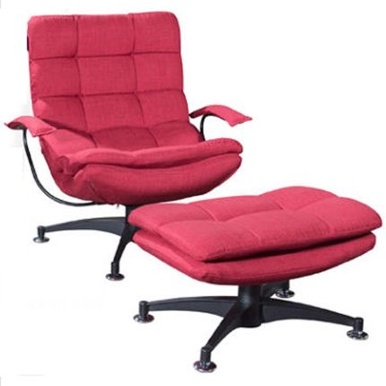 FJARIL (Red) Relaxer with Footstool (adj. back & 360°)*