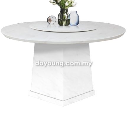 IFORA (Ø130/135/150cm) Fully Marble Dining Table with Lazy Susan