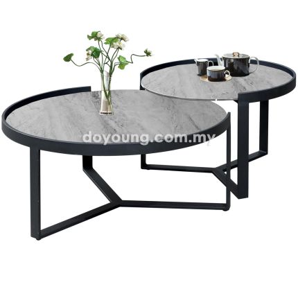 SYNNOVE II (Ø80,60cm Sintered Top, Set-of-2) Coffee Tables