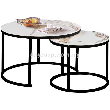 CAELIA V (Ø70,50cm Set-of-2 Ceramic) Nesting Coffee Tables
