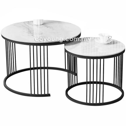 THORIA III (Ø70,50cm Set-of-2 Ceramic) Nesting Coffee Tables