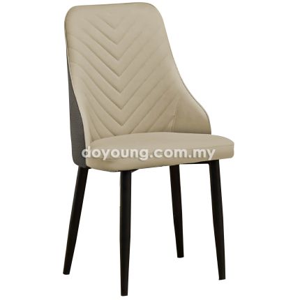 CAITLIN II (Faux Leather, Beige) Side Chair