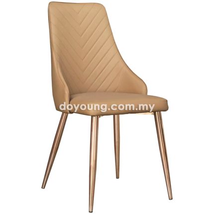 CAITLIN VIII (Rose Gold, Faux Leather) Side Chair