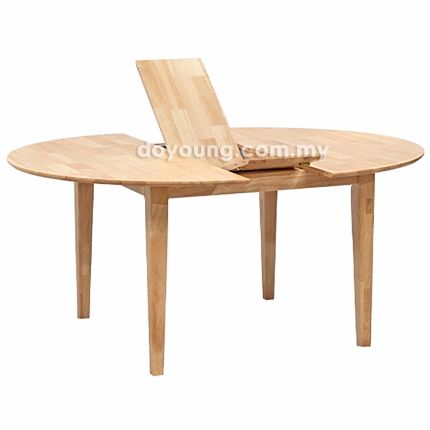CALLIE (Ø135-Oval165cm Rubberwood) Expandable Dining Table (Internal Leaves)