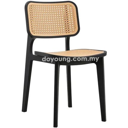GALINA (PP Rattan - Black) Stackable Side Chair*