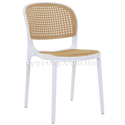 CAMARA PP V (PP Rattan - White) Stackable Side Chair