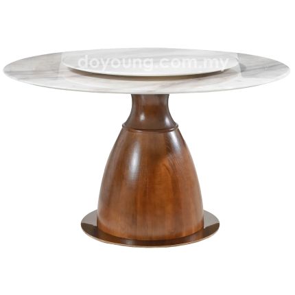 CAPPI V (Ø130cm Natural Lasered Stone) Dining Table with Lazy Susan