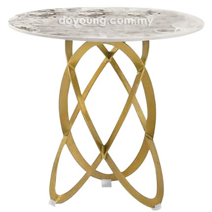 CARIOCA (Ø60H57cm Ceramic, Gold) Side Table