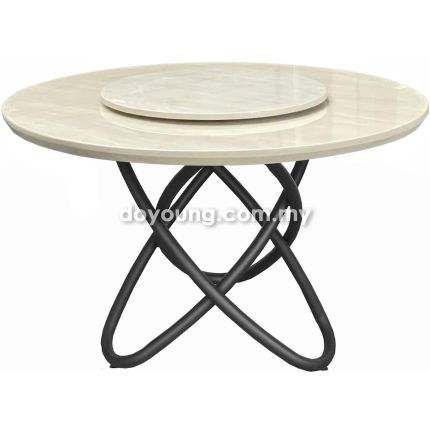 CARIOCA III (Ø130cm Faux Marble) Dining Table with Lazy Susan