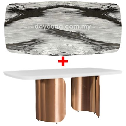 CARONA (180x100cm Faux Marble - Dark Grey) Dining Table