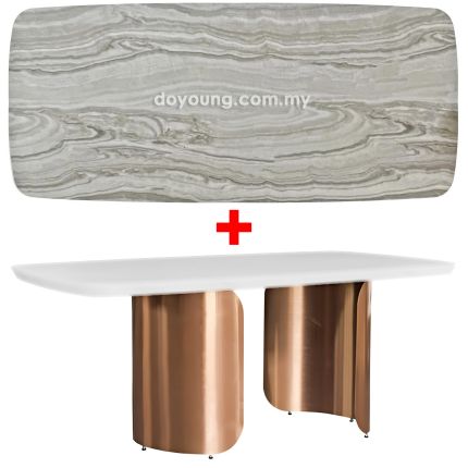CARONA (180x100cm Faux Marble - Grey) Dining Table