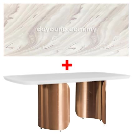 CARONA (180x100cm Faux Marble - Light Grey) Dining Table