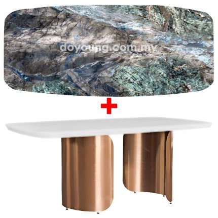 CARONA (180x100cm Lasered Natural Stone - Green) Dining Table