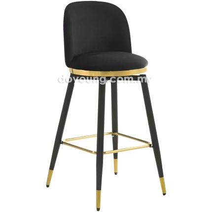 CARRAS (SH78cm Black) 360° Swivel Bar Chair