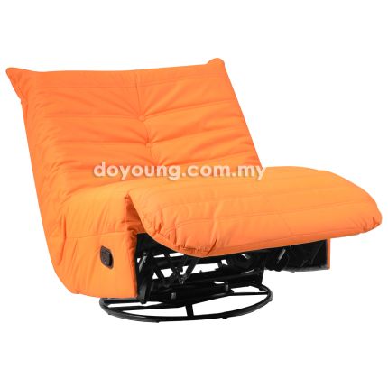 CATERPILLAR II (77cm Leathaire - Orange) 360° Swivel + Reclining + Rocking Easy Chair