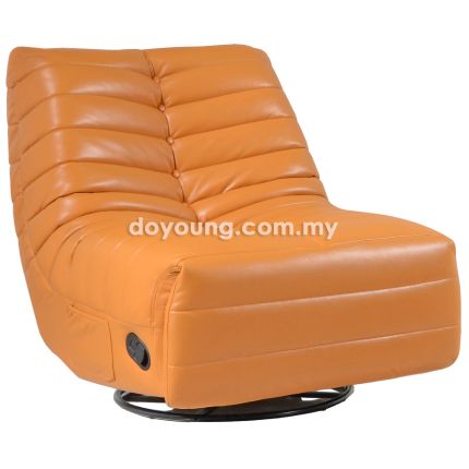 CATERPILLAR II (77cm Faux Leather - Orange) 360° Swivel + Reclining + Rocking Easy Chair