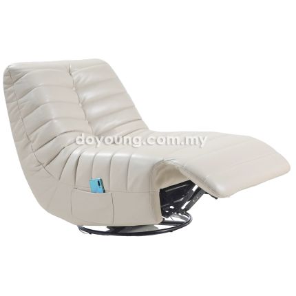 CATERPILLAR II (77cm Faux Leather - Beige) 360° Swivel + Reclining + Rocking Easy Chair