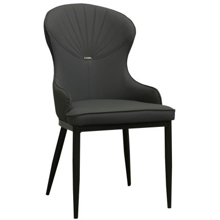FERREA RISE II (Leathaire - Dark Grey, Black Leg) Side Chair