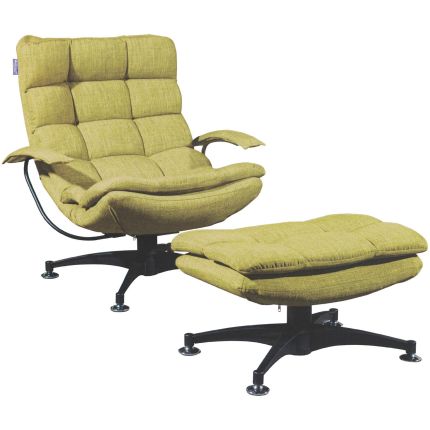 FJARIL (Light Green) Relaxer with Footstool (adj. back & 360°)*