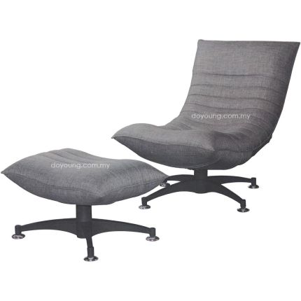 SIRI (Fabric - Grey) Relaxer with Footstool (adj. back & 360°)*