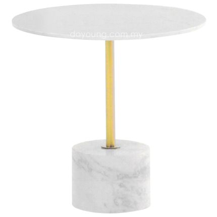 THORA (Ø50H40cm) Side Table with Genuine Marble Top (EXPIRING)