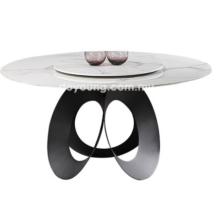 CEALLACH (Ø135cm Ceramic/ Faux Marble) Dining Table with Lazy Susan (replica)