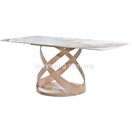 CELORIER II (180x89cm Ceramic, Matte Rose Gold) Dining Table