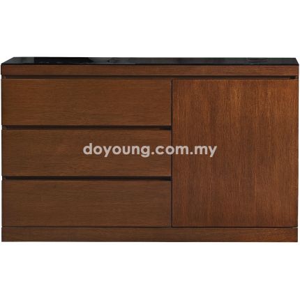 CHESTER (140D37cm) Slim Sideboard with Glass Top (EXPIRING)