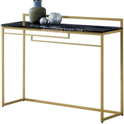 MARJETA (120x33cm Gold) Console Table with Faux Marble Top