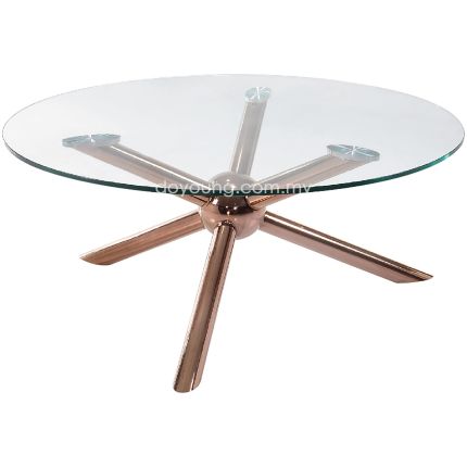 DONIELLE (Ø100cm - Tempered Glass, Bronze) Coffee Table