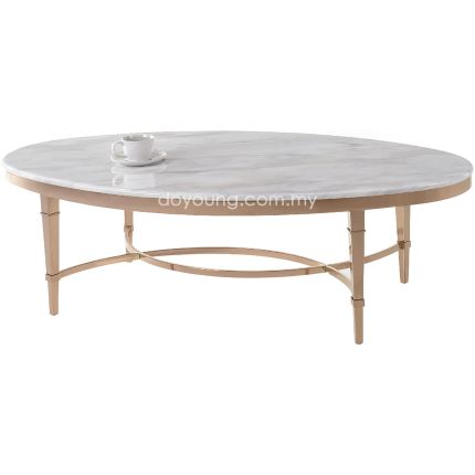 ELIGIO (Oval131cm - Faux Marble, Rose Gold) Coffee Table