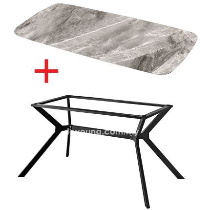 CROSS II (160cm Ceramic - Light Grey) Dining Table