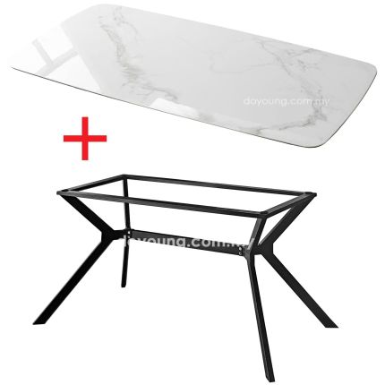 CROSS II (160/180cm Ceramic/ Faux Marble/ Sintered Stone) Dining Table