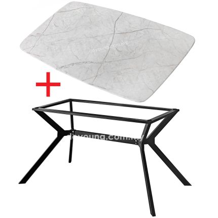 CROSS II (160cm Faux Marble - White) Dining Table