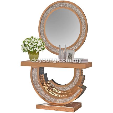 POSITANO (120cm) Console Table with (Ø95cm) Mirror