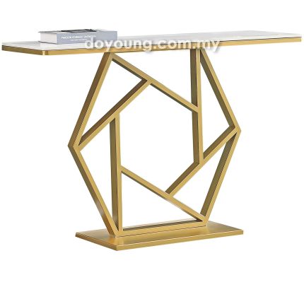 FENNI (120cm Gold) Console Table with Sintered Stone Top