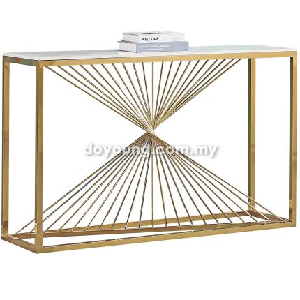 ADELINE (130x36cm Gold) Console Table with Sintered Stone Top