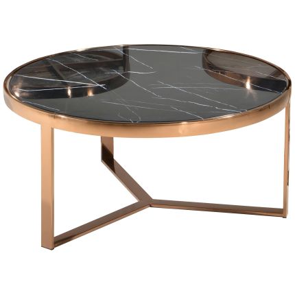 FRITZI (Ø80cm) Coffee Table with Faux Marble Top