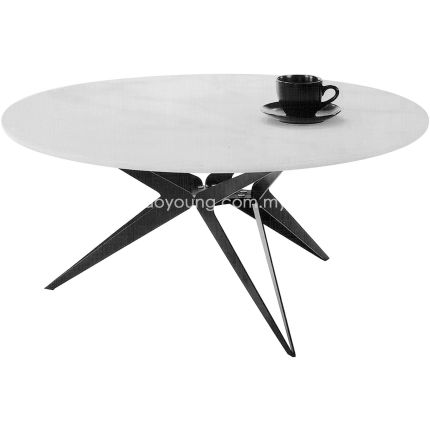 XENA (Ø80cm) Coffee Table with Tempered Glass Top
